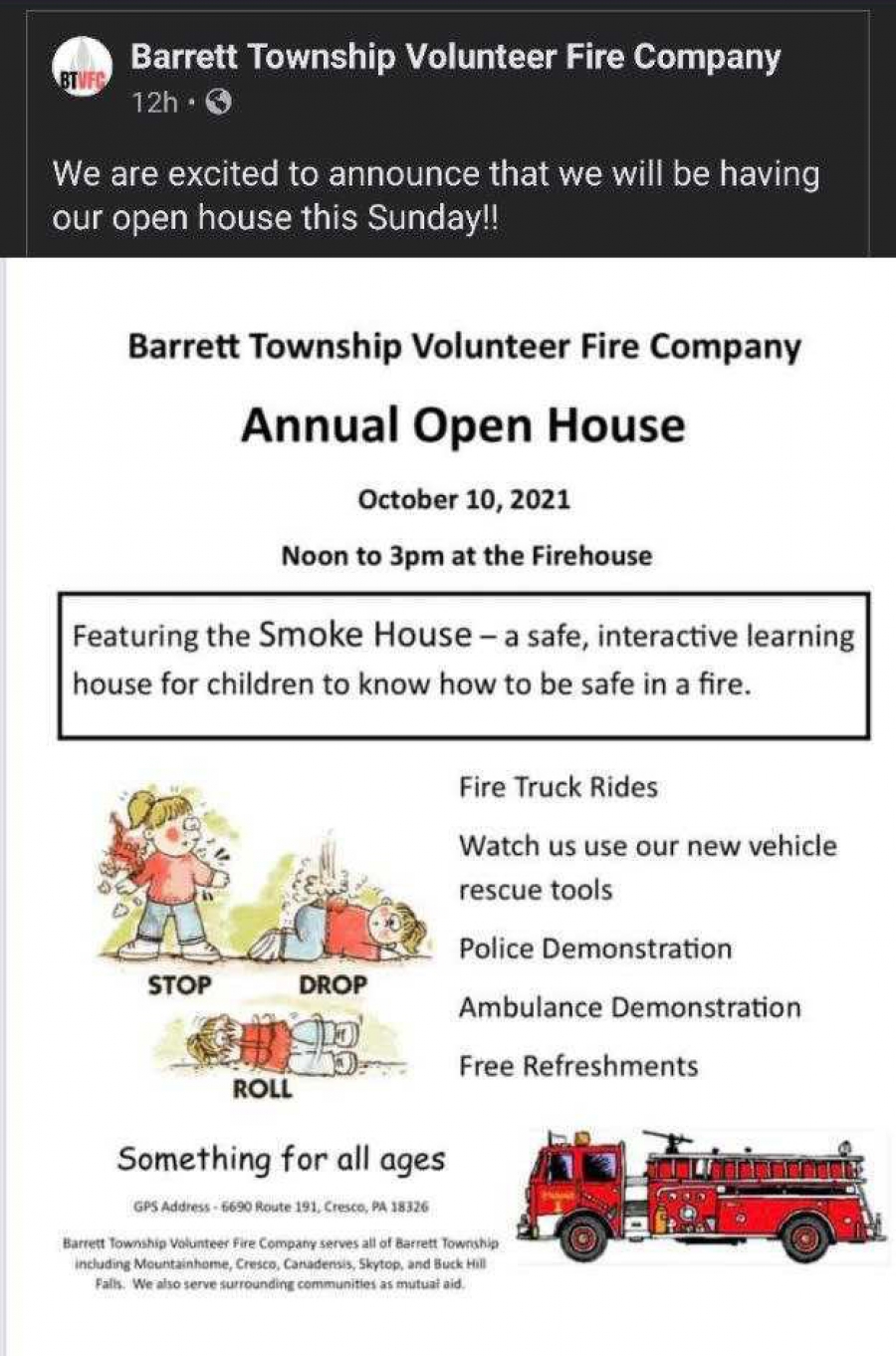 Fire Company Open House - October 10, 2021