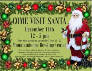 Come Visit Santa December 11: Mountainhome Bowling Center