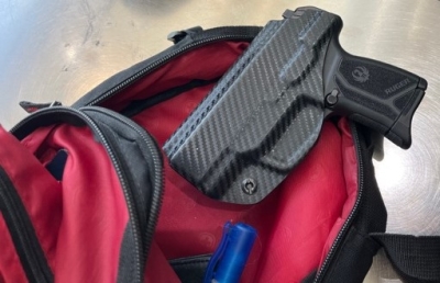 This loaded handgun was detected by TSA officers inside a traveler’s backpack at Newark Liberty International Airport on Sept. 16. (TSA photo)