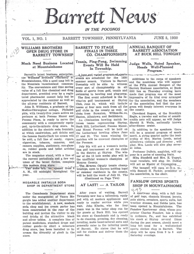 Flashback!  1930 Barrett News, Volume 1