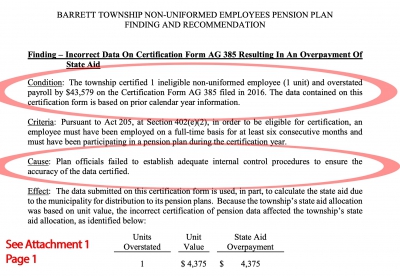 Barrett Township Employee Pension Plan – How Liable are Taxpayers?