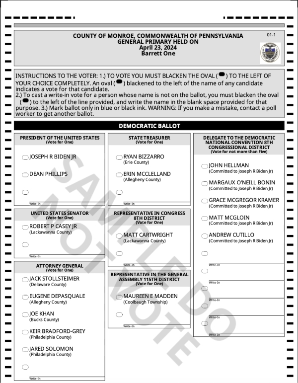 Sample Ballot: 2024 Primary Election