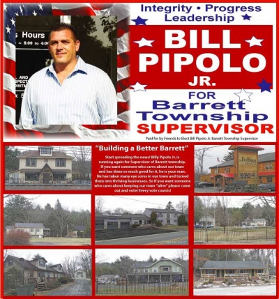 Vote Bill Pipolo Jr. for Barrett Township Supervisor (2015)