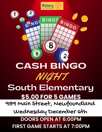 Bingo Night: December 6 (Newfoundland Rotary)