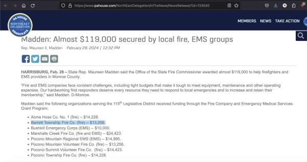 Madden: Almost $119,000 secured by local fire, EMS groups