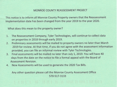 Monroe County Reassessment: DELAYED (!?)