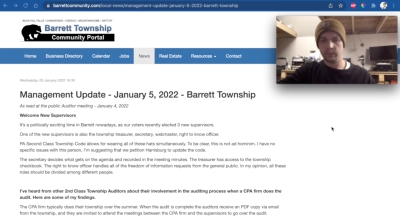 Management Update - January 5, 2022 - Barrett Township